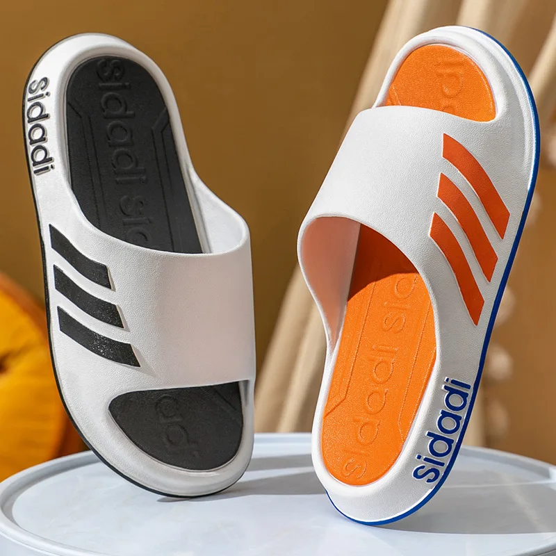 

2024 Summer Children's Sports Slippers Indoor Non-Slip Parent-Child Outside Streetwear Sandals And Slippers Stripe Flip-Flops