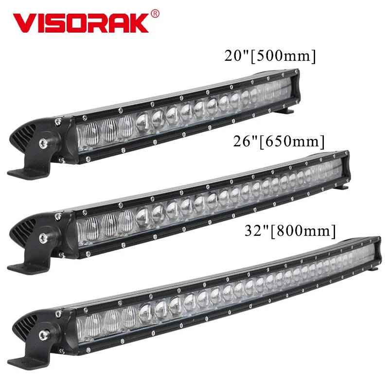 

VISORAK Car SUV ATV UTV Tractor 4x4 Offroad Slim Curved LED Light Bar For 4wd Harvester Jeep Ford Hummer Defender Pickup Truck
