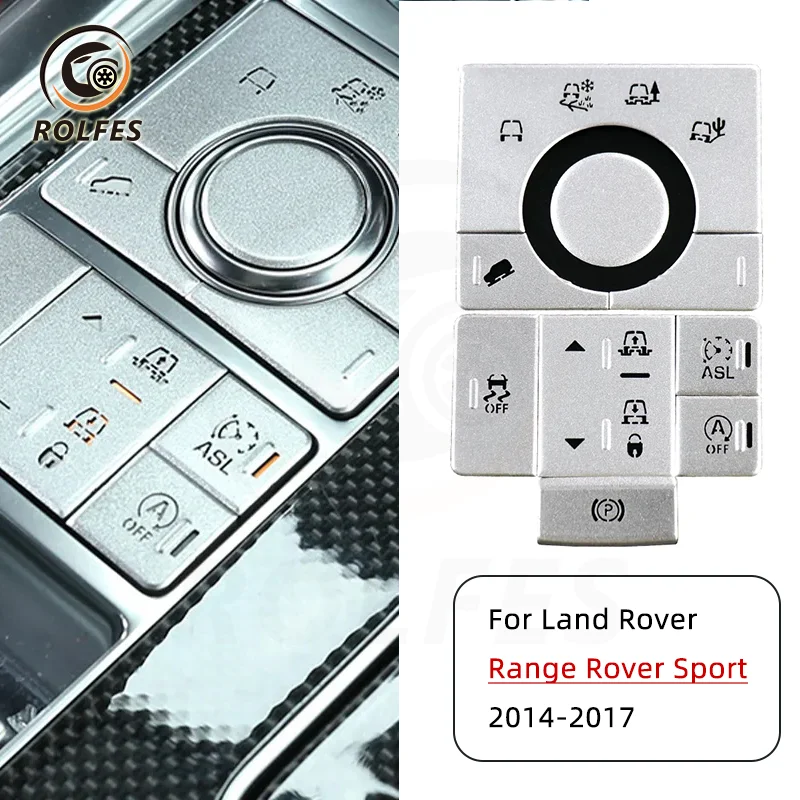 

ROLFES Center Console Terrain Mode Adjustment Button Sticker For Land Rover Range Rover Sport 2014-2017 Aluminum Alloy Interior