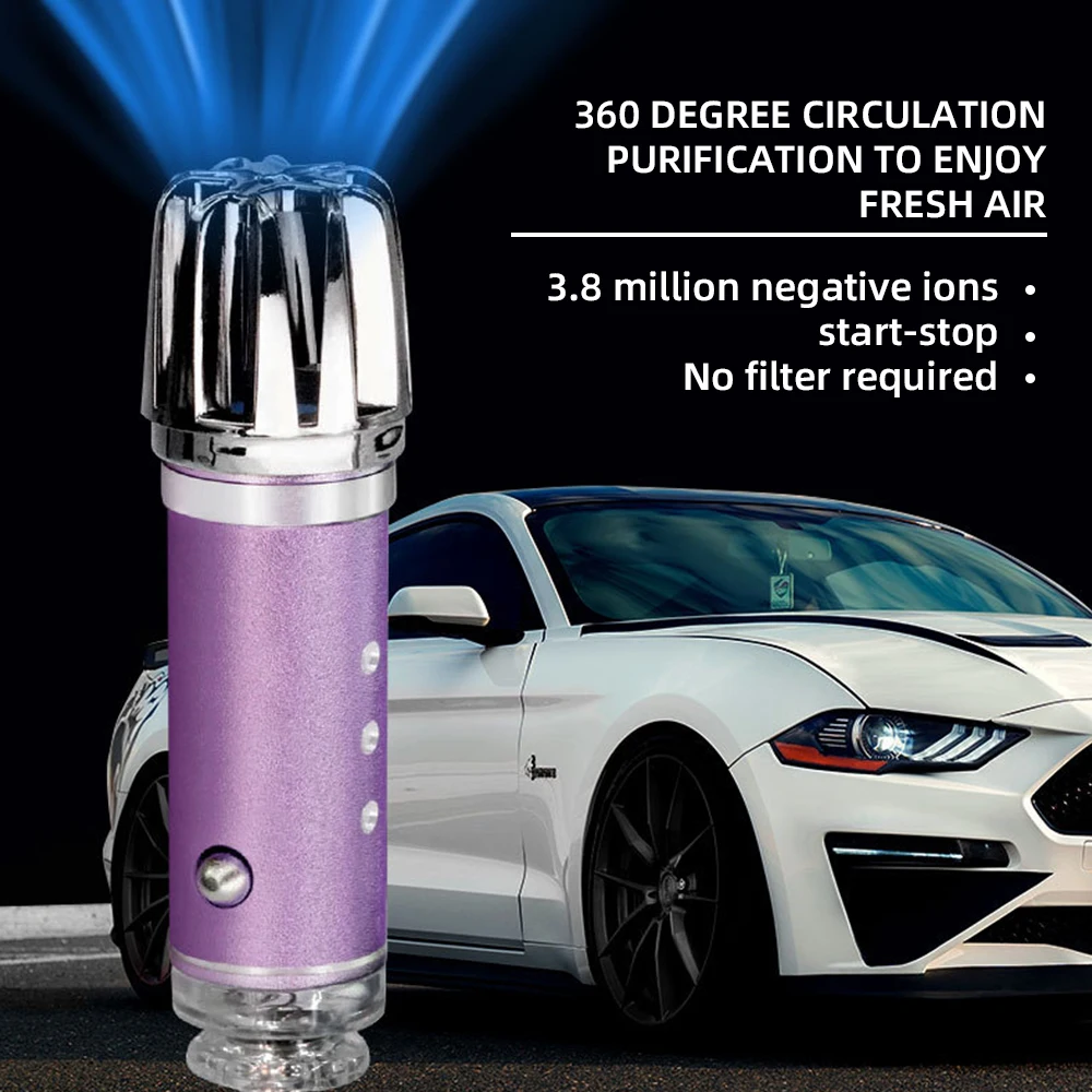 

12V Car Air Purifiers Smoke Dust Air Freshener Fresh Air Ionic Purifier Ozone Ionizer Cleaner Custom Auto Accessories