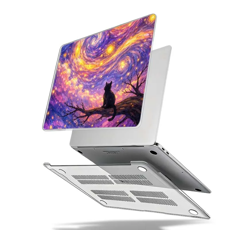 Фото Чехол с дизайном в виде кошки для Apple MacBook Air Pro 13.3 14.2 15.3 11.6 12 16 13 дюймов, защитный жесткий чехол для ноутбука. №3