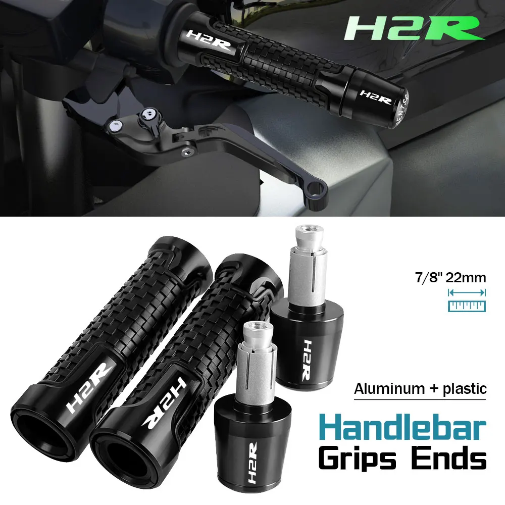 

7/8'' 22mm Motorcycle Handle Grips Handlebar Grip Ends Plug FOR KAWASAKI H2R H2 R 2015 2016 2017 2018 2019 2020