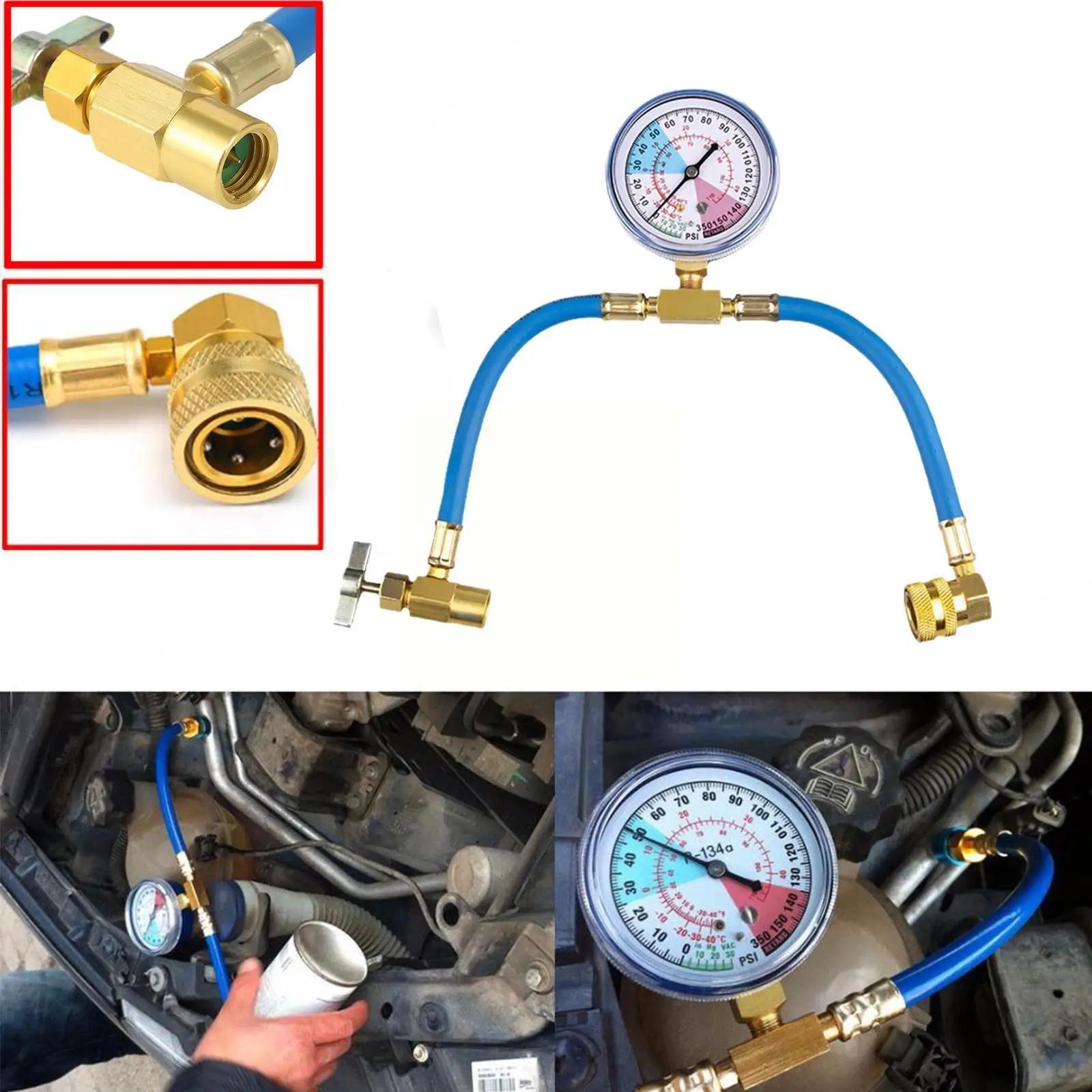 

Новый автомобильный шланг для кондиционера R134A, измерительный шланг для хладагента, заряжаемый шланг для хладагента, комплект клапанов, манометр V5B2