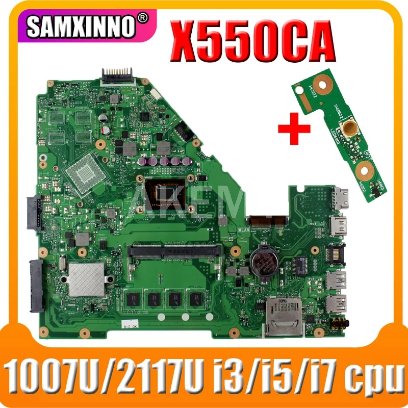 

X550CA laptop Motherboard For Asus X550C X550CC X550CL Y581C R510C Mainboard test ok 2GB 4GB RAM 1007U 2117U i3/i5/i7 cpu