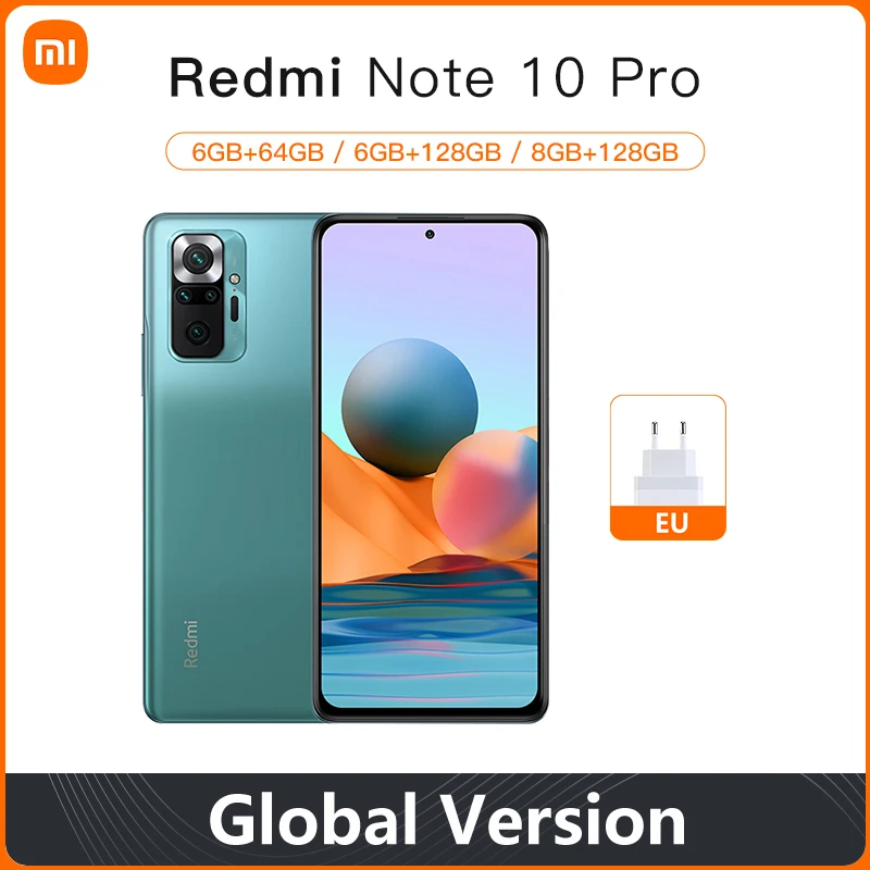 

Global Version Xiaomi Redmi Note 10 Pro NFC 6GB 64G 128GB Smartphone Snapdragon 732G Octa Core 6.67 AMOLED Display Cellphone