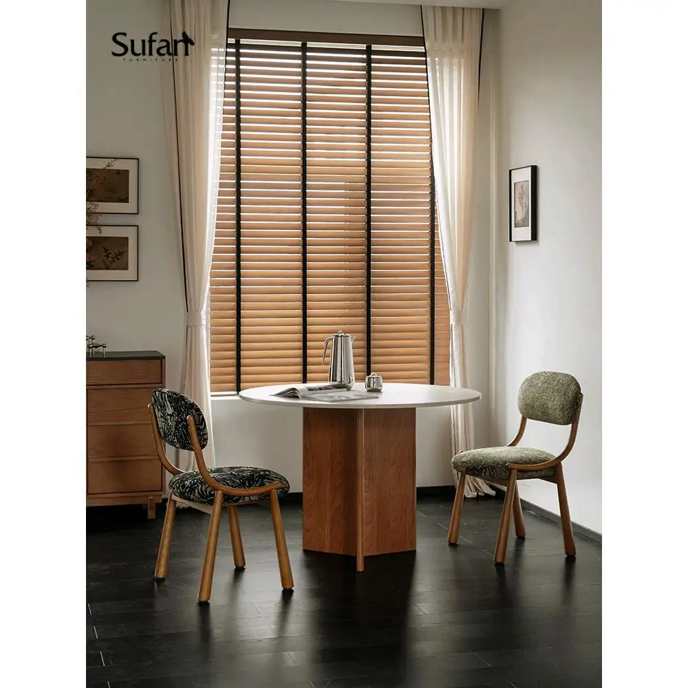 Новый обеденный стул из овечьего Шона/домашний в стиле ретро решетчатого дерева