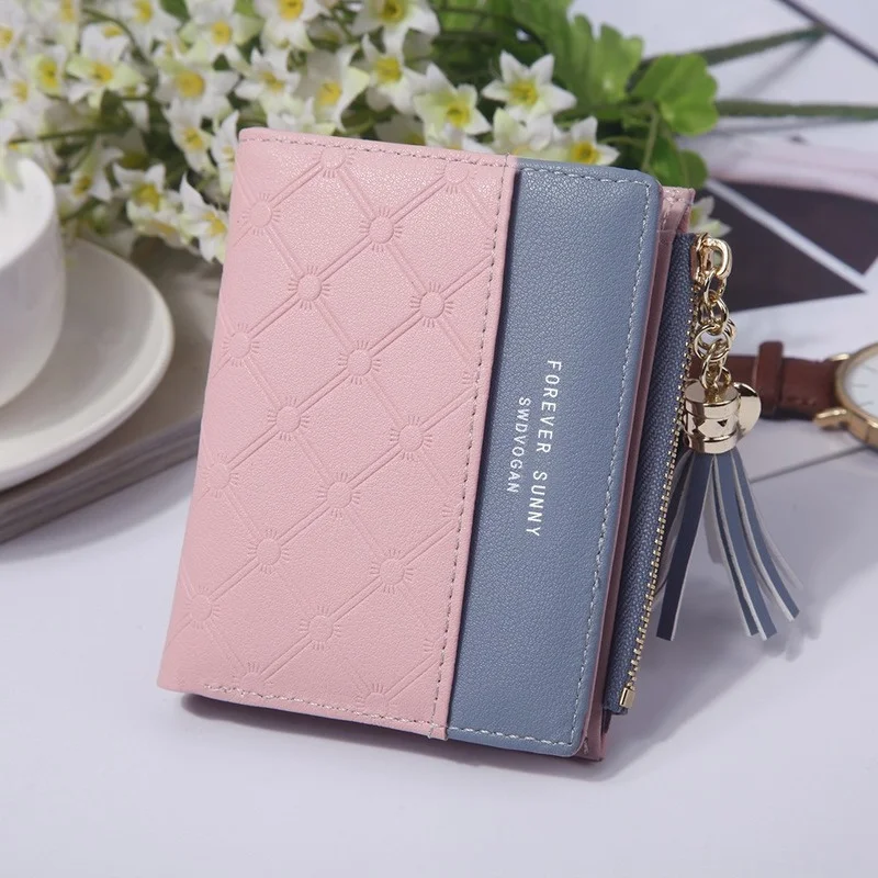 

2022 Fashion Tassel Women Wallet for Credit Cards Small Luxury Brand Leather Short Womens Wallets and Purses Carteira Feminina