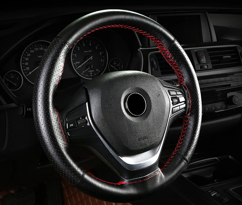 

Fur Steering Wheel Cover For Car Universal 38cm Braided Car Steering Wheel Protection Cover Leather Anti Slip Interior Parts