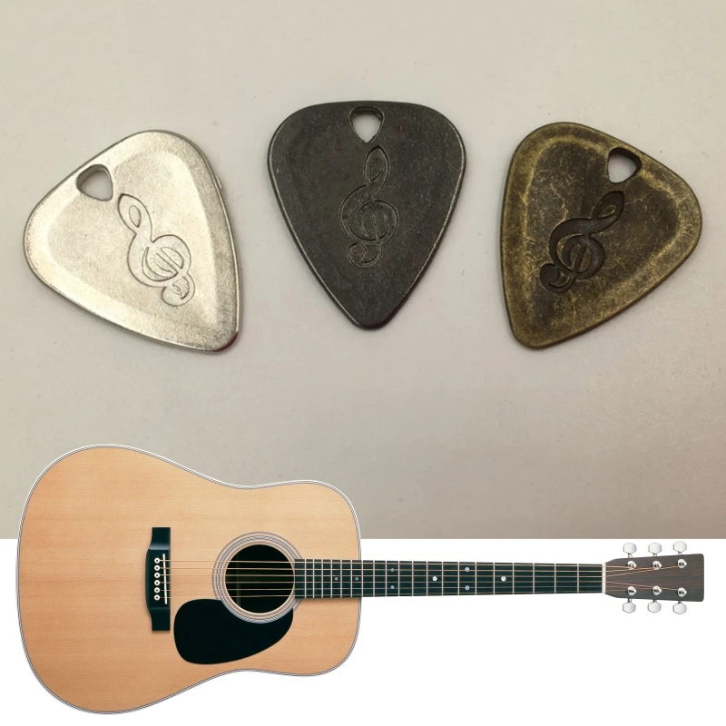 

Professional Metal Picks Plectrums Black Silver Bronze Color Optional Guitar Picks for Electric Guitar Bass Ukulele