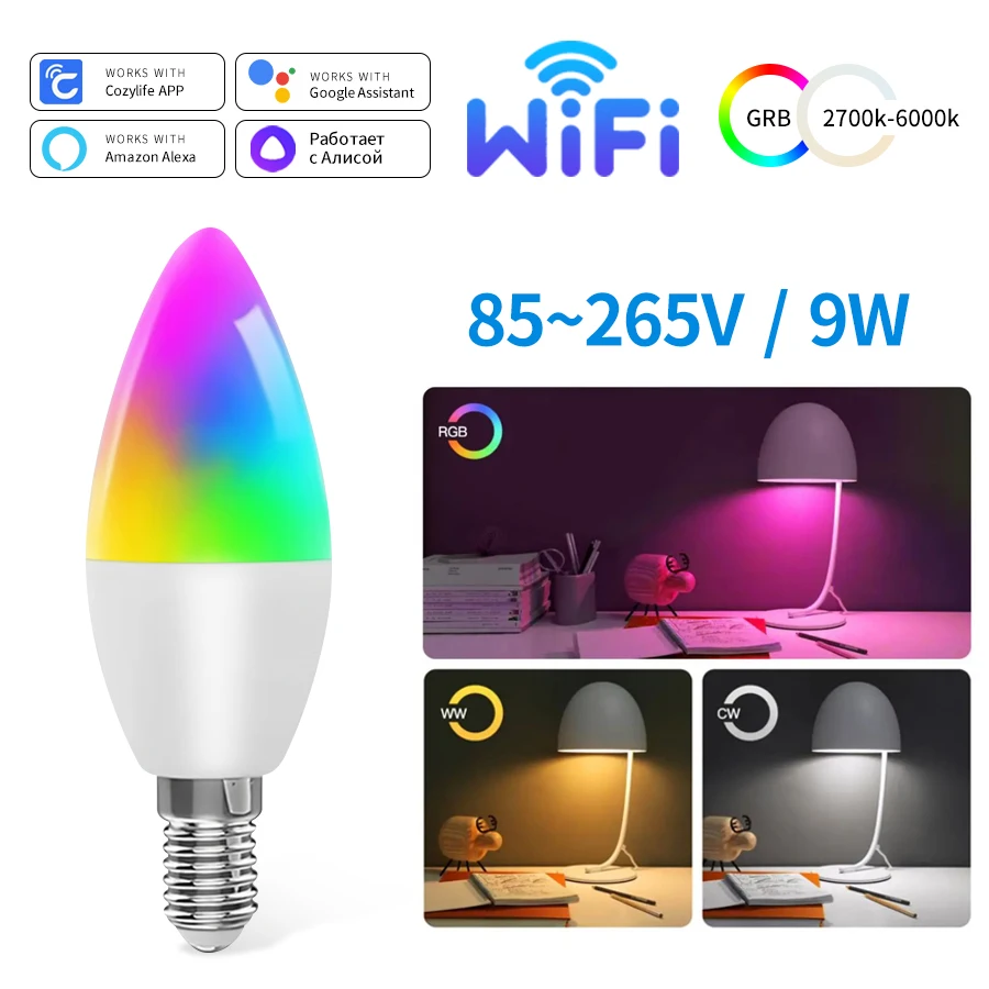 

Cozylife Wi-Fi умная RGB лампа E14