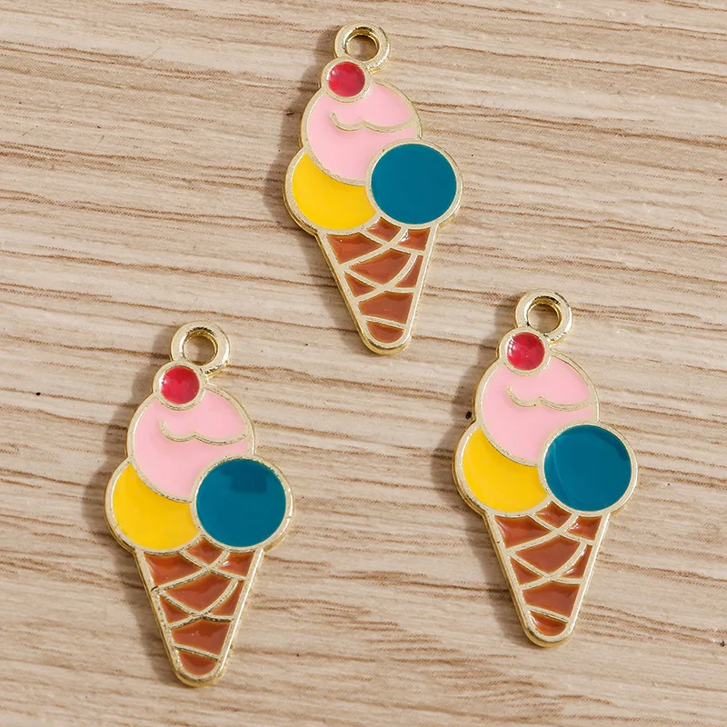 

10 шт. новый милый мультяшный мороженое очарование для сережек ожерелье брелок DIY ювелирные изделия аксессуары ручной работы поставка