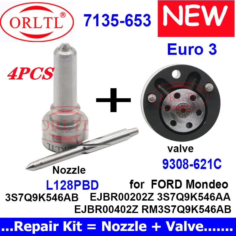 4 шт. ДЛЯ EJBR00202Z EJBR00402Z 3S7Q9K546AA RM3S7Q9K546AB 3S7Q9K546AB НАСАДКА L128PBD КЛАПАН 9308-621C РЕМОНТНЫЕ