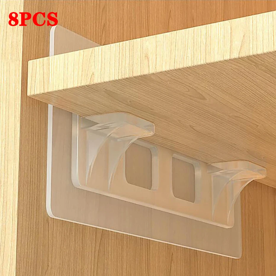 

Punch Free Shelf Support Peg Hooks for Closet Self Adhesive Cabinet Shelves Clips Partition Bracket Holders Pin Storage Supplies