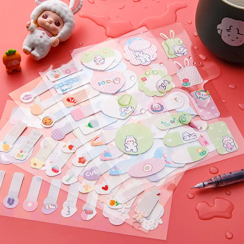 

2 Sheets Mini Name Tag Sticker Cartoon Waterproof Self-adhesive Labels for Kids Children School Stationery Scrapbooking Office