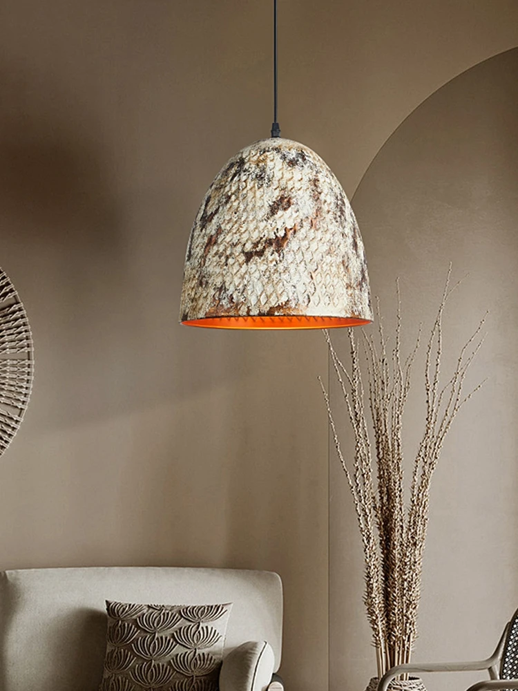 

Художественный ресторан, новинка 2022, креативная личность, в скандинавском стиле, зеленый ретро-бар, кафе E27, металлическая Подвесная лампа с поверхностью ручной работы