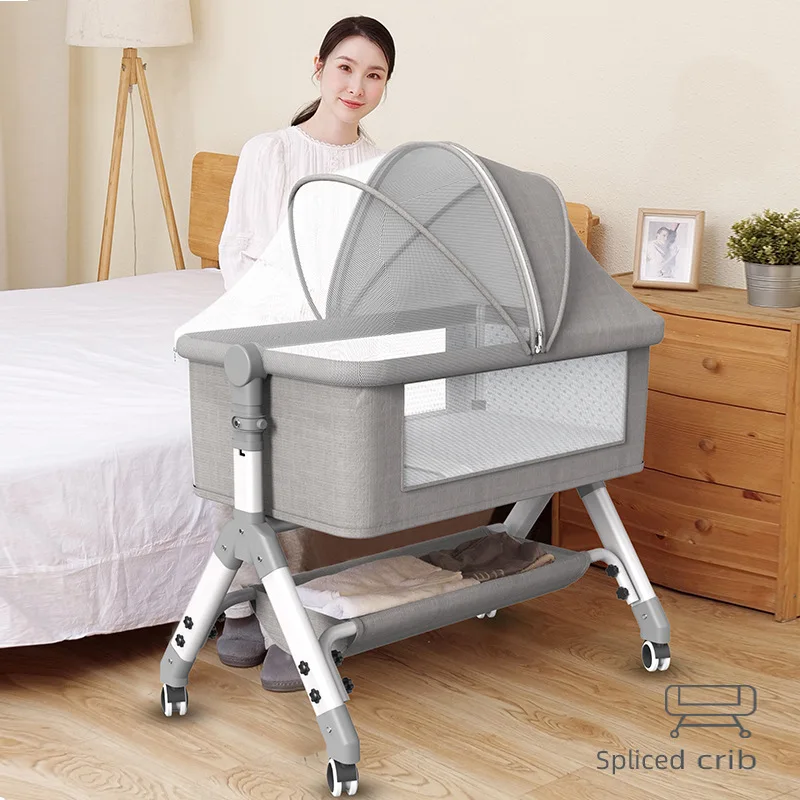 Baby Crib Removable Portable Folding Cradle Baby Bb Bed Multi-functional Newborn Child Splicing Queen Bed