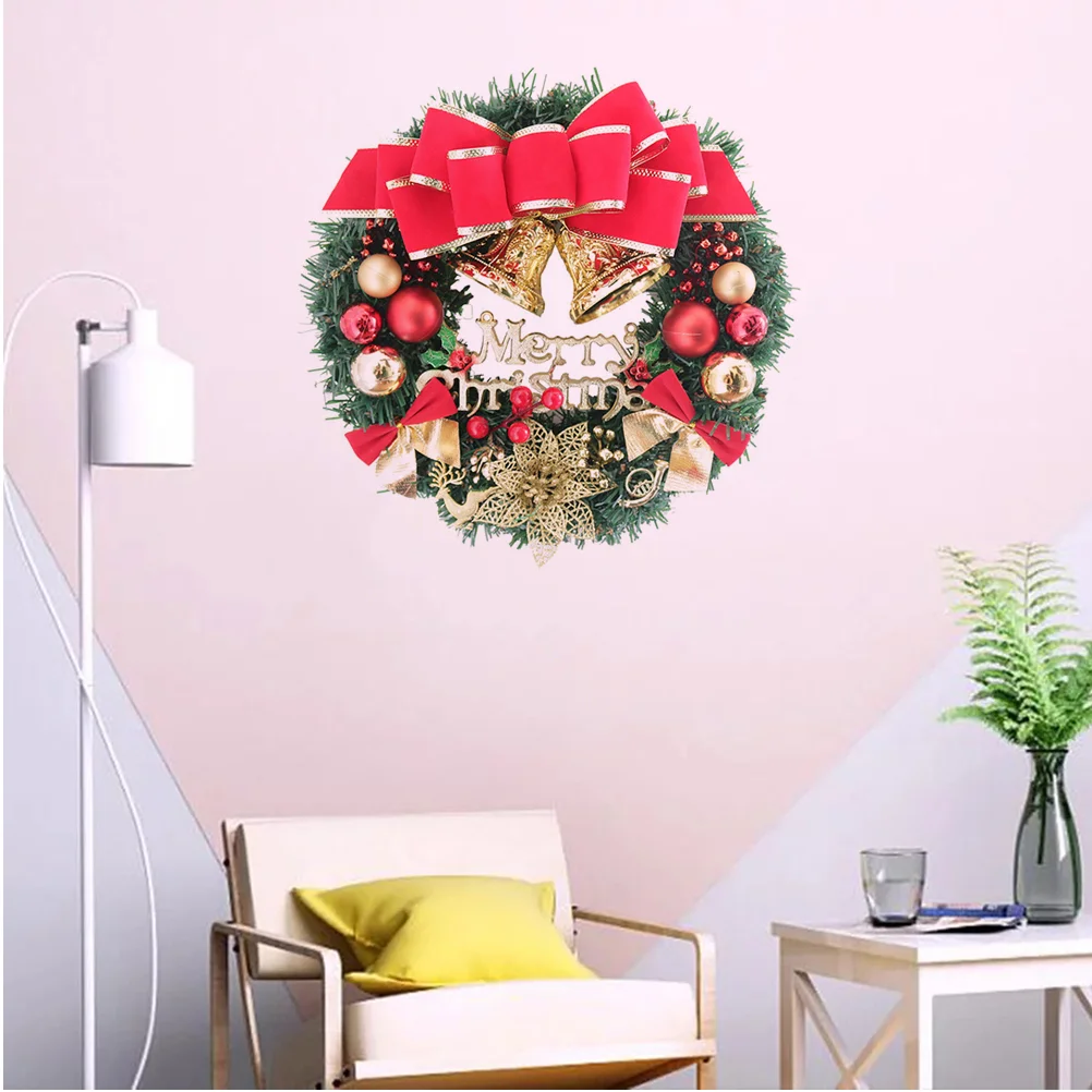 

1pc Wall Wreath Staircase Porch Entry Shop Window Garland Decoration for Christmas Home Decor Holiday