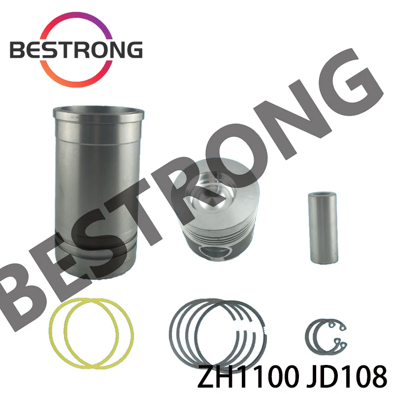 Overhaul Piston and Cylinder Liner Kit  For JIANGDONG ZH1100/1105/1110/1115/1120/1125/1130 JD24/25/28 Diesel Engine