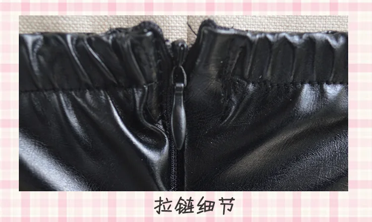Anime Future Diary Mirai Nikki COSPLAY Gasai Yuno Party Black Leather Skirt Costumes images - 6
