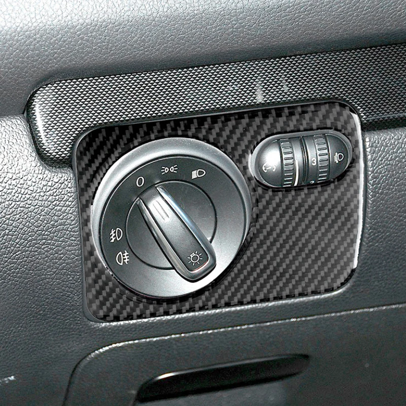 

Car Carbon Fiber Headlight Switch Button Frame Cover Sticker Trim For VW Golf 6 MK6 2010 2011 2012 2013