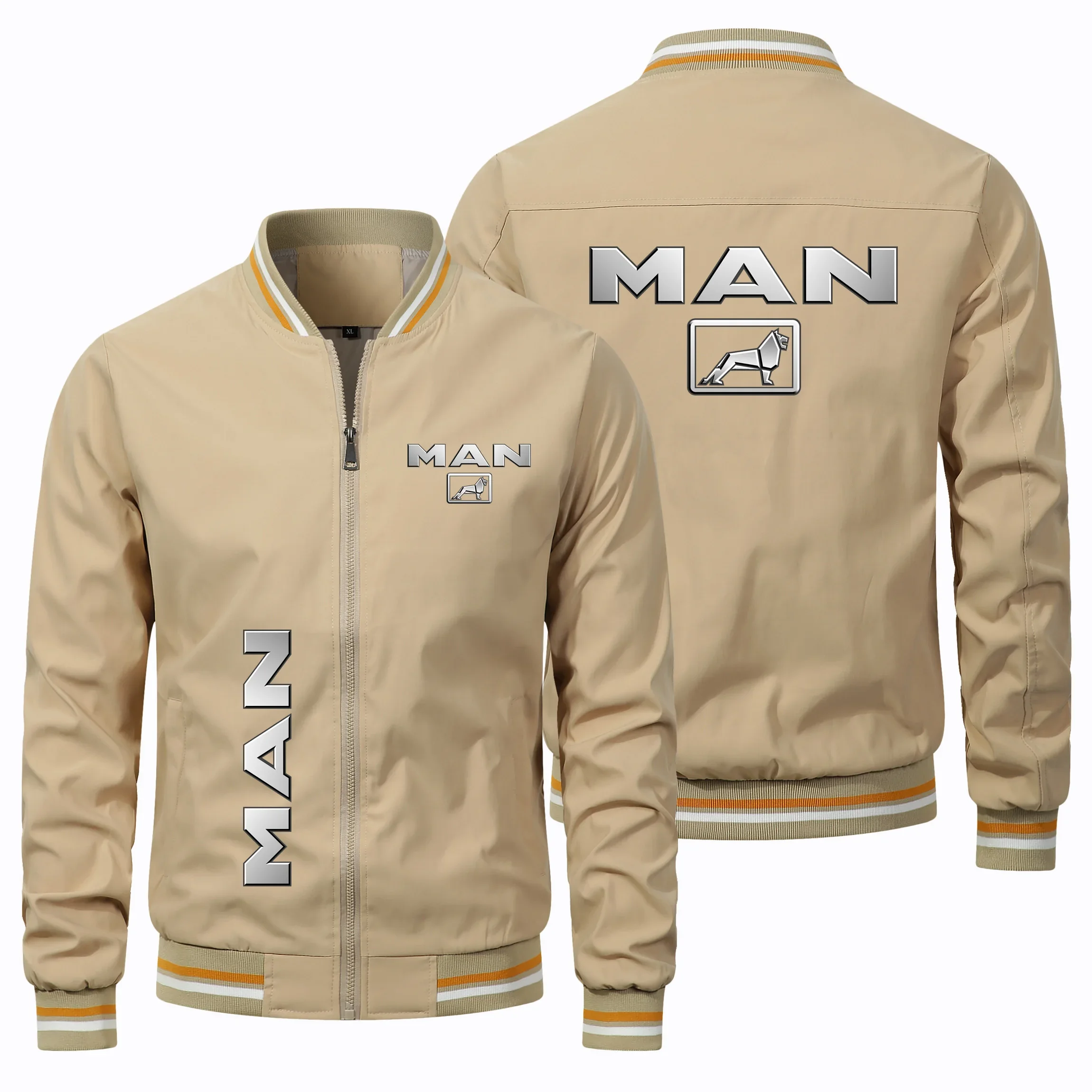 Мужская куртка для вождения грузовика с принтом мужская мода на молнии длинным