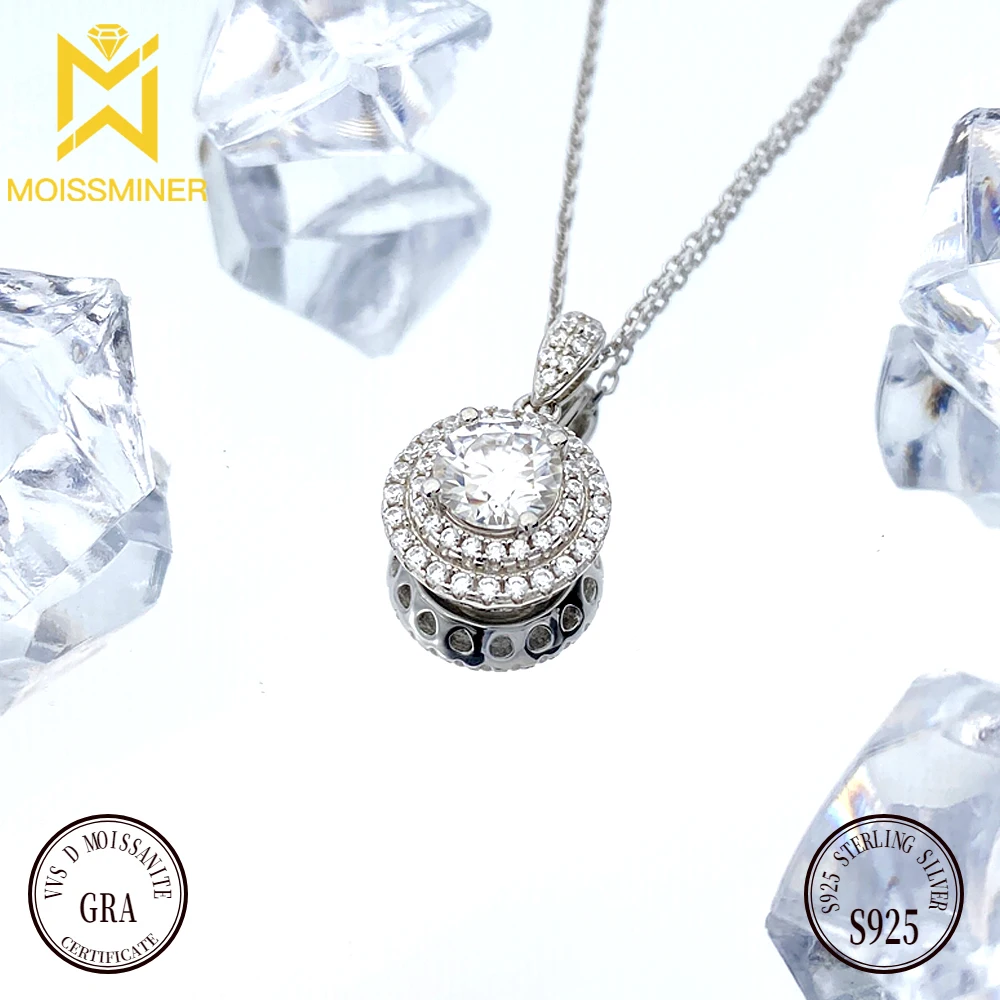 Water Droplet Moissanite Pendant Necklaces For Women S925 Silver Diamond Necklace Jewelry Pass Tester With GRA Free Shipping