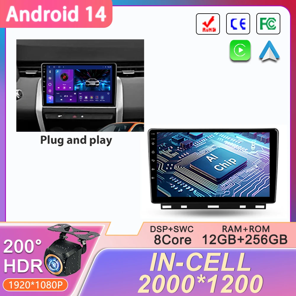 Экран 2K Android 14 для Renault Clio 5 Lutecia 2019 2020 2021 автомобильный радиоприемник