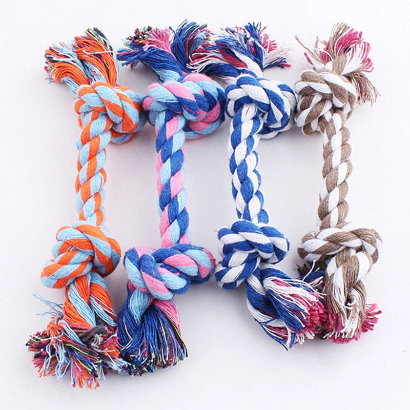 

Dog Rope Toy Puppy Dog Pet Toy Cotton Braided Bone Rope Chew Knot 16 Cm