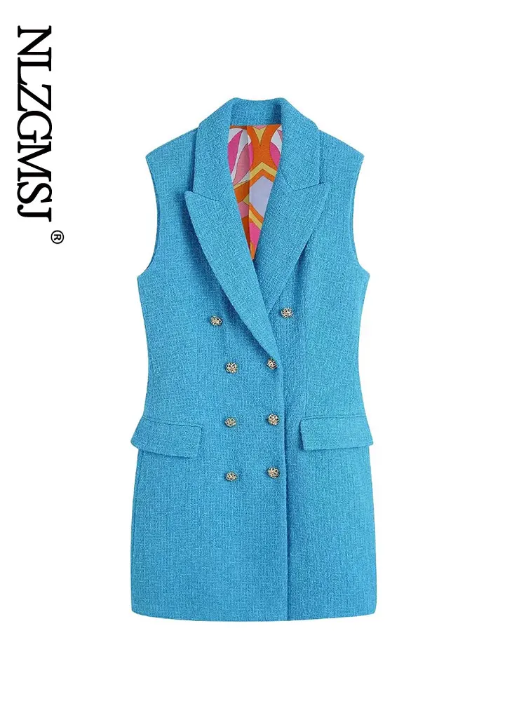 

Nlzgmsj Za 2022 Korean Fashion Casual Tweed Dresses Women French Vintage Summer Dress Elegant Party Vestidos