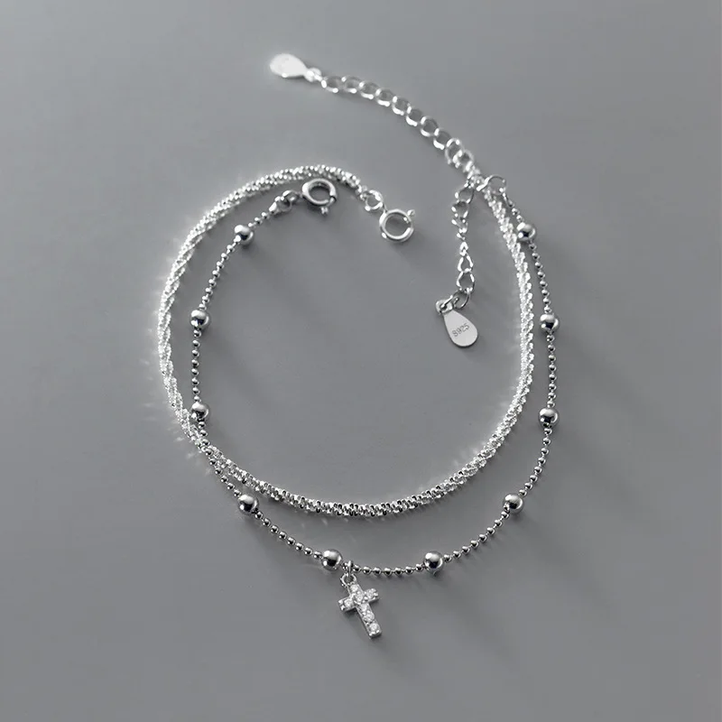 

Gypsophila Cross S925 Silver Temperament Women Bracelet Matching Bracelets Fashion Jewelry Accessories