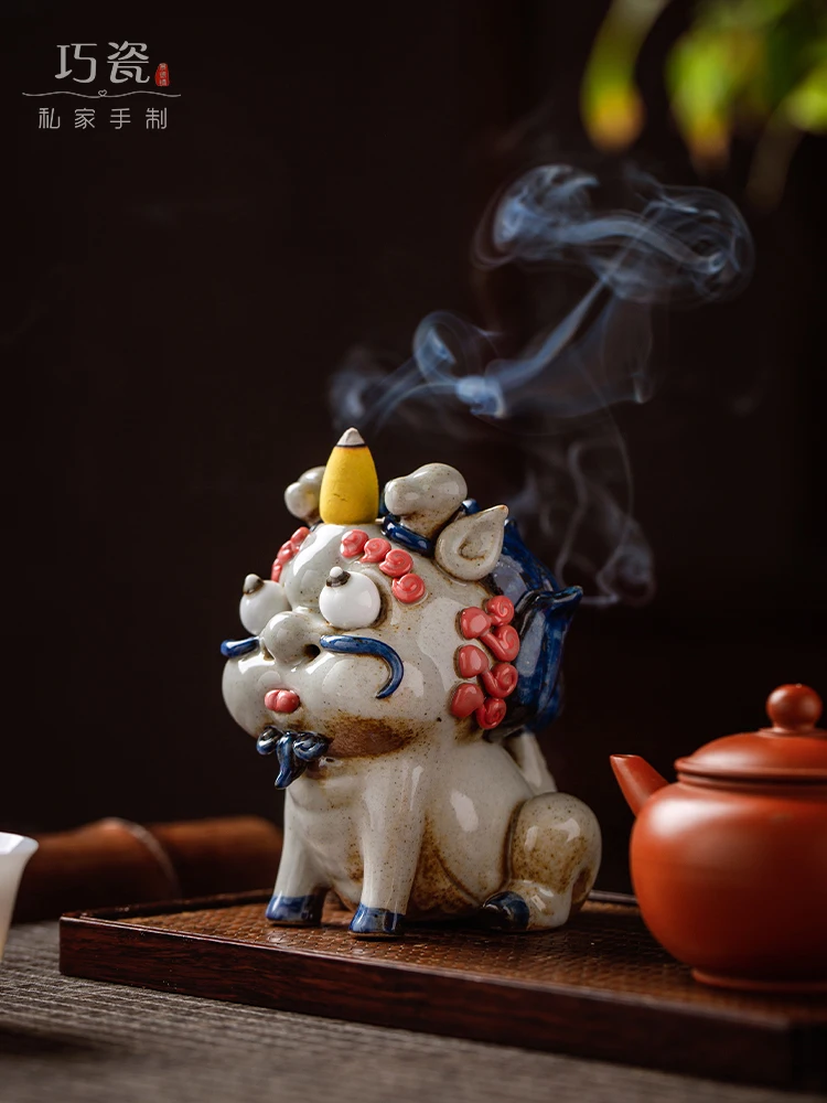 Курильница для благовоний с изображением дракона из кирина