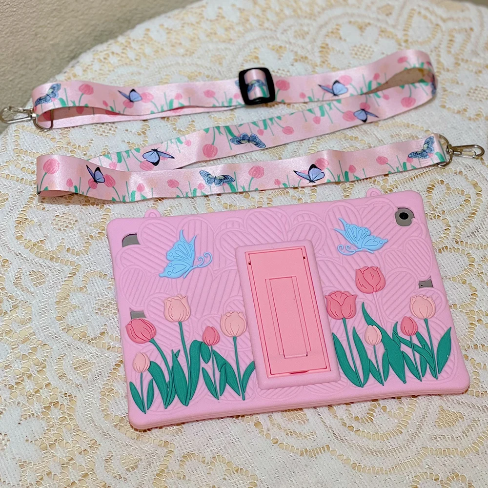 

For 2022 iPad Air 5 Case 10.9 inch iPad 10.2 9th 8th 7th Gen Soft Tulips Smart Case iPad Pro 11 iPad Air 2/1 2017 2018 9.7 Cover