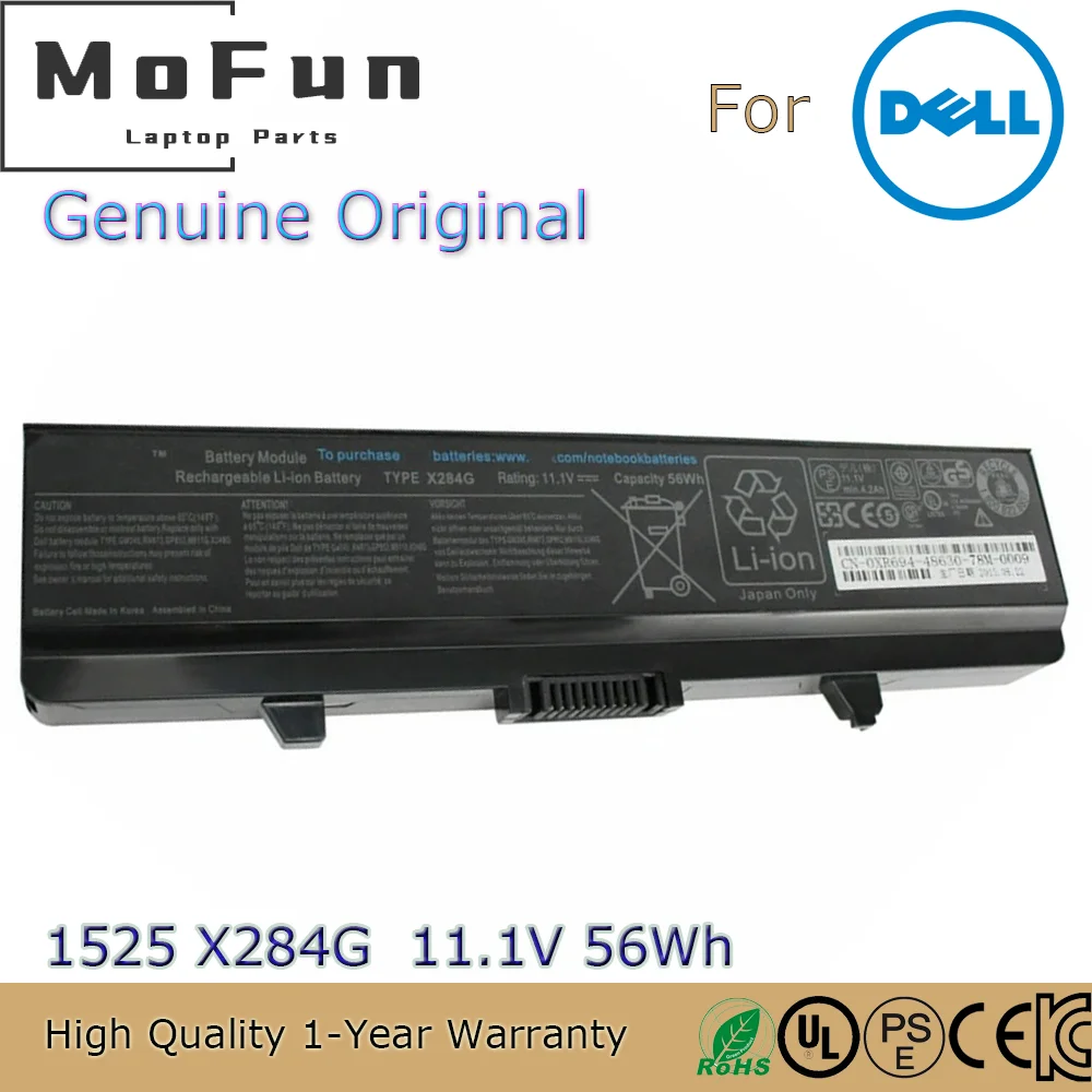 Новый оригинальный аккумулятор X284G 11 1 В 56 Втч для ноутбука Dell Inspiron 1525 1526 1545 14 1440 MG119