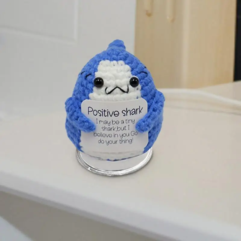 Смешная вязаная крючком позитивная энергия Флейта с карточкой эмоциональная