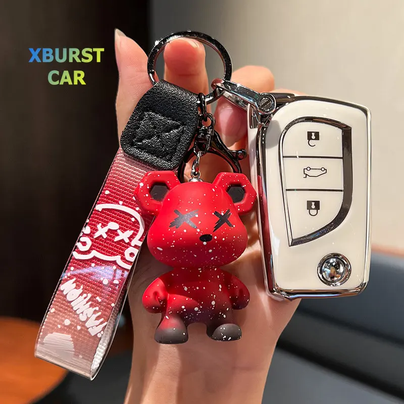 

TPU Shell Fob Holder Keychain for Toyota Auris Corolla Reiz Avensis Verso Yaris Aygo Rav4 Scion TC IM Car Remote Key Case Cover