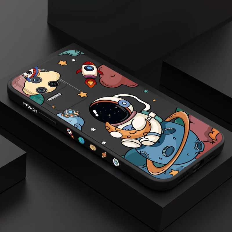 

Moon Astronauts Phone Case For Xiaomi Poco M5S F4 X4 M4 F3 X3 M3 F2 X2 Pro 4G 5G GT Liquid Silica Cover