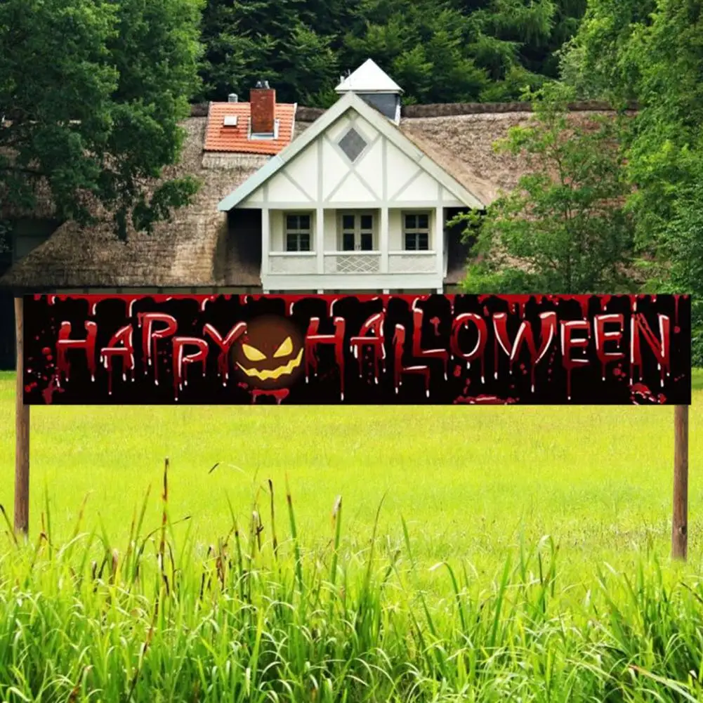

Hanging Decoration Spooky Halloween Photography Props Extra-long Wear-resistant Pumpkin Print Banners for A Happy Festive