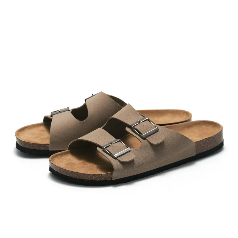 

CEVABULE Men's Cork Sandals Beach Flip Flop Men's Shoes KWN