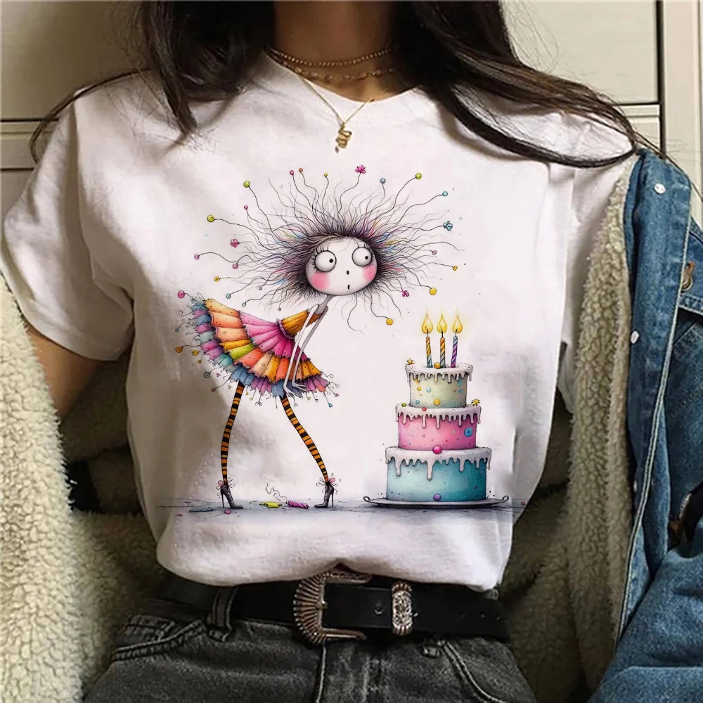 Милая модная футболка для девочек модный топ Женская Новогодняя с рисунком