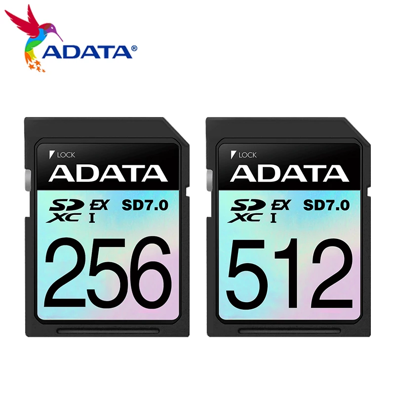 

ADATA SDXC SD 7.0 Express Memory Card Premier Extreme 256GB 512GB PCIe Gen3x1 UHS-I C10 Up to 800MB/s read SD Card for Camera