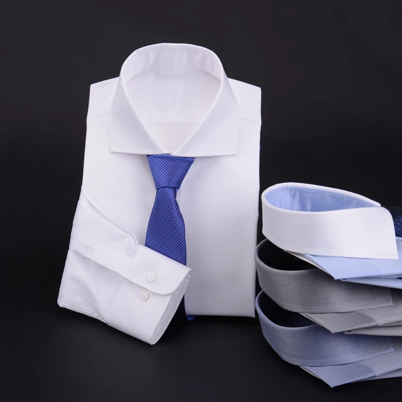 Мужская рубашка с воротником Виндзорский воротник длинными рукавами-100% хлопок