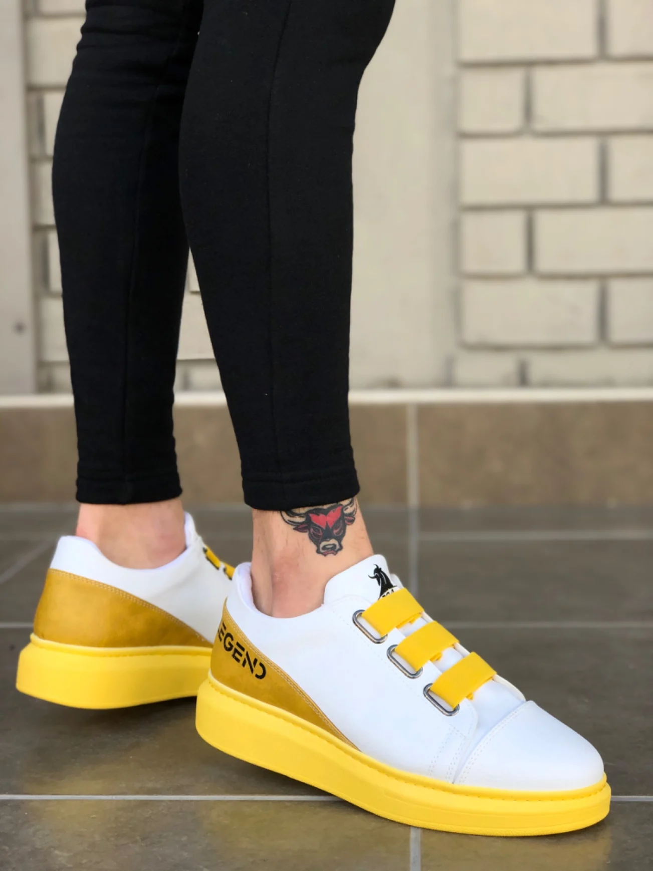 

ER0029 3 Tape Legend White Burgundy Thick Sole Casual Men Shoes