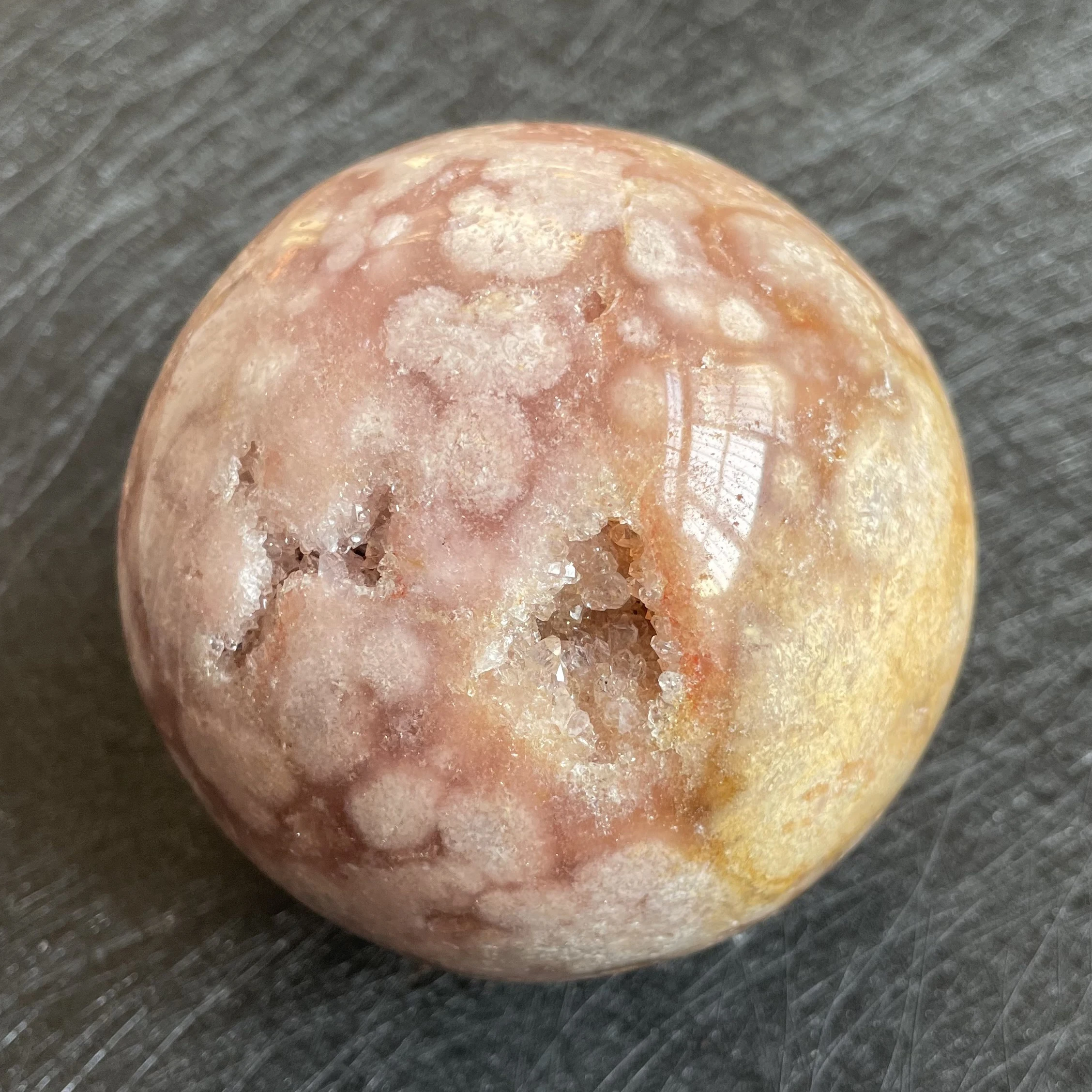 898 г натуральный аметистовый Кластер Розовый Сакура Агат Сфера открытый зуб шар