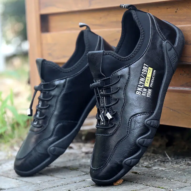 

New Spring Outdoor Men Casual Shoes All-match Soft Bottom Mens Leather Casual Shoes Non-slip Wear-resistant