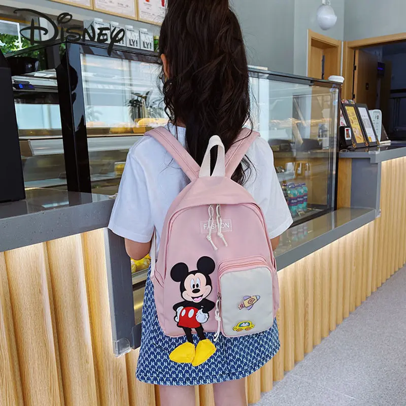 Disney Mickey Cartoon Children's Backpack Fashion Large Capacity Student Schoolbag Multi Functional Storage Casual Backpack