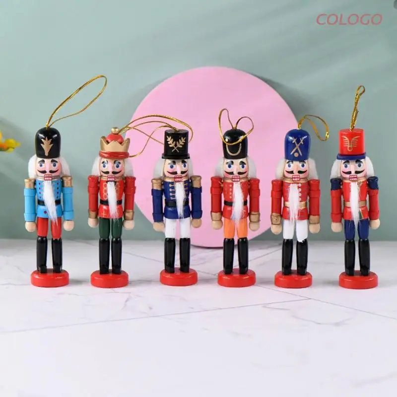 

Christmas Nutcracker Ornaments Set Wooden Nutcrackers Hanging Decorations for Christmas Tree Figures Puppet Toy Gifts