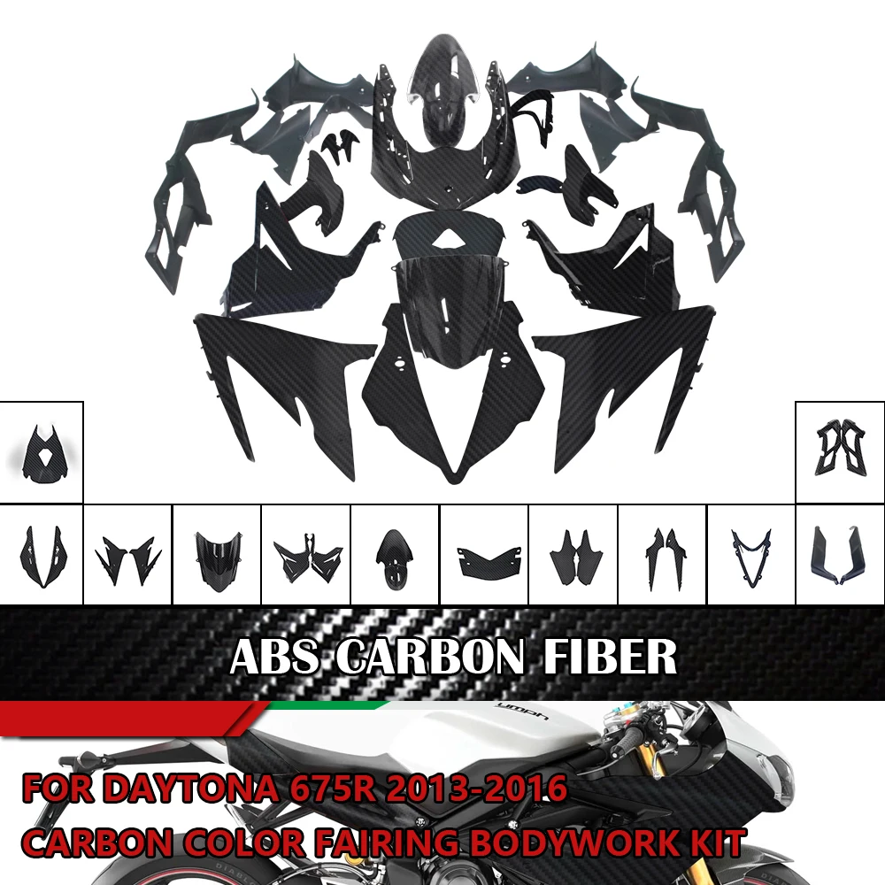 

For Triumph Daytona 675 R 675R 2013 2014 2015 2016 Carbon Fiber Color Fairing Motorcycle Injection Molded Bodywork Kit ABS
