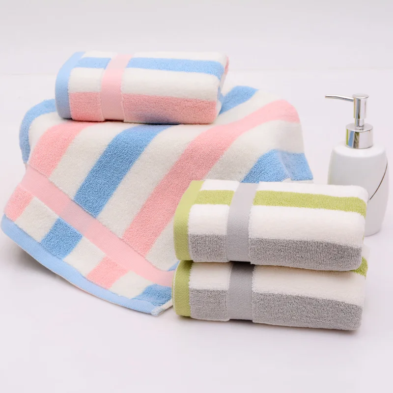 

2pcs/6pcs/34 * 75 thick pure cotton jacquard color strip, 32 strand adult large towel, dark couple gift sports