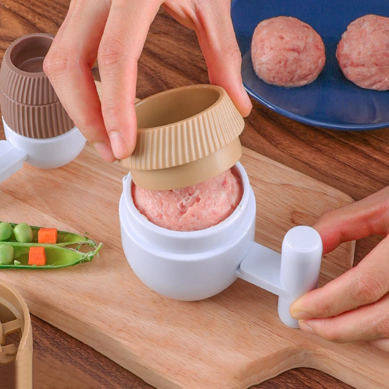 

2pcs/set Meatball Maker Fish Ball Rice Ball Making Mold Non-Stick DIY Meat Stuffed Sandwich Shaper Meat Tool Cooking Accessories