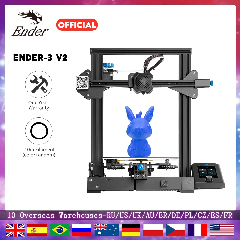 Набор для 3D-принтера Creality Ender-3 V2 с 32-битной материнской платой бесшумные Шаговые